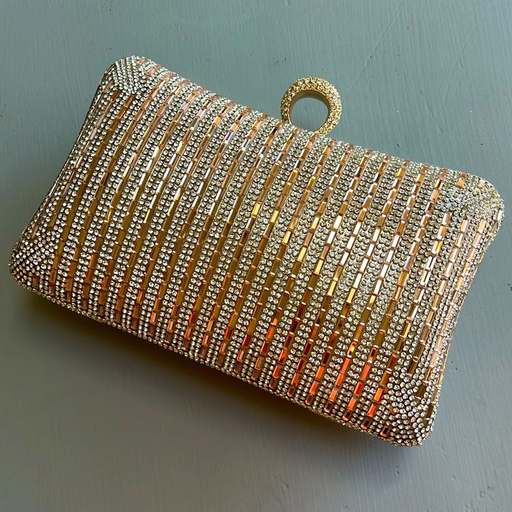 Rhinestone studded clutch